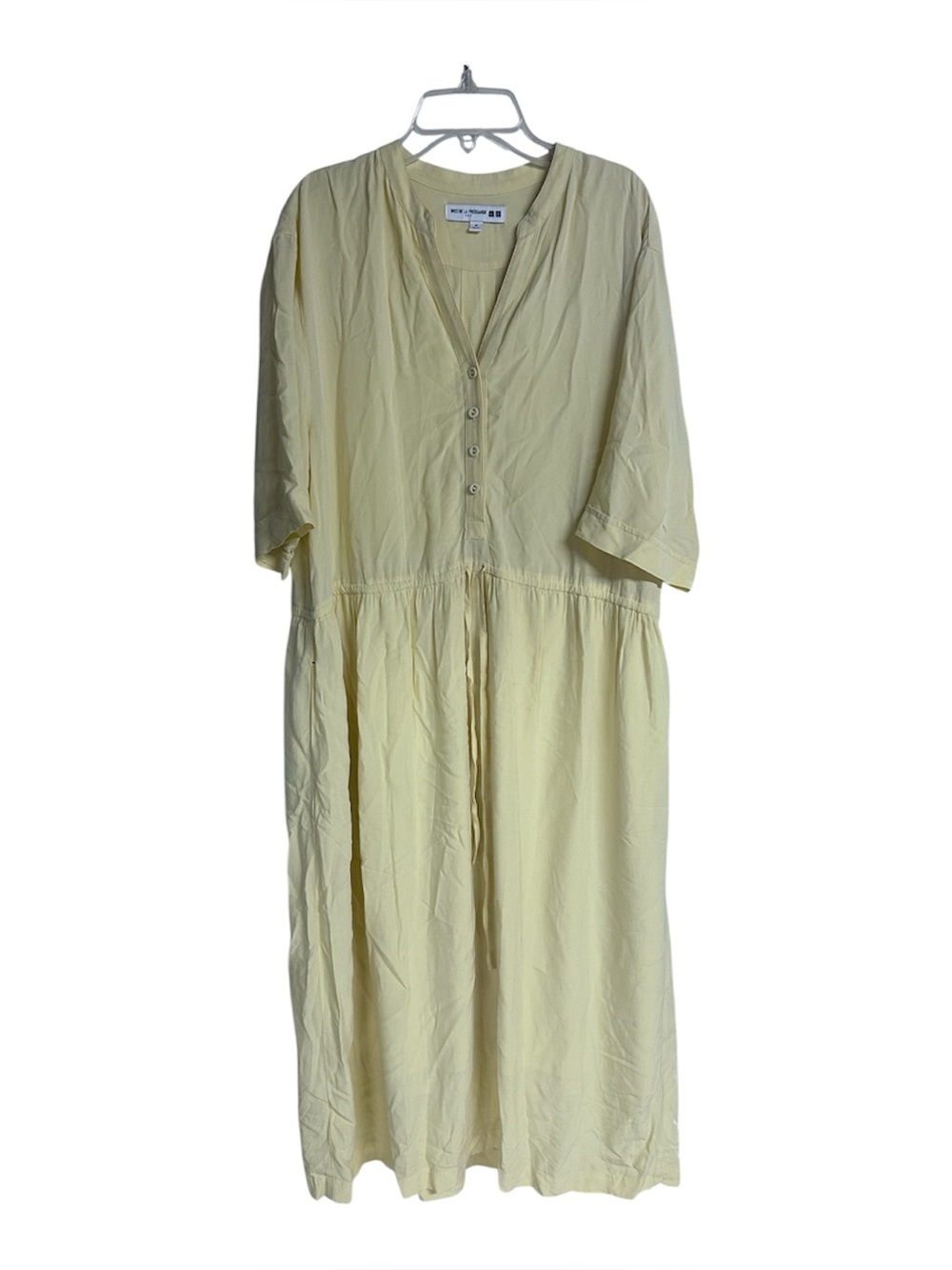 INES DE LA FRESSANGE x Uniqlo Women's M Yellow Button Front Midi Dress